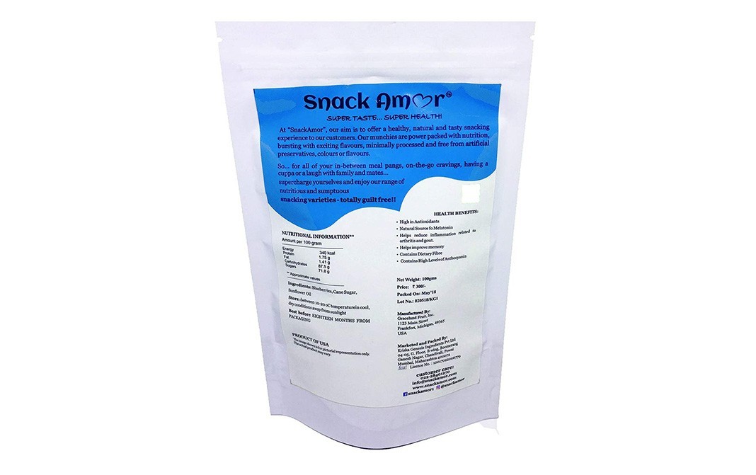 Snack Amor Dried Blueberries    Pack  100 grams